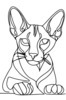 Minimalist Line Art of Sphynx Cat Lying Down