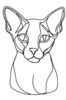 Minimalist Line Art of Sphynx Cat Lying Down