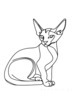 Minimalist Line Art of Sphynx Cat Lying Down