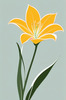 Minimalist Line Art of Lily's Outward-Facing Blossom