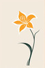 Minimalist Line Art of Lily's Outward-Facing Blossom