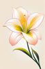 Minimalist Line Art of Lily's Outward-Facing Blossom