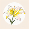 Minimalist Line Art of Lily's Outward-Facing Blossom