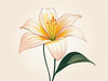 Minimalist Line Art of Lily's Outward-Facing Blossom