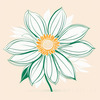 Minimalist Line Drawing of Sunflower with Hinted Central Disk