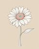 Minimalist Line Drawing of Sunflower with Hinted Central Disk