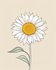 Minimalist Line Drawing of Sunflower with Hinted Central Disk