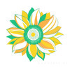 Minimalist Line Drawing of Sunflower with Hinted Central Disk