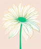 Minimalist Line Drawing of Sunflower with Hinted Central Disk