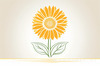 Minimalist Line Drawing of Sunflower with Hinted Central Disk