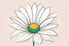 Minimalist Line Drawing of Sunflower with Hinted Central Disk