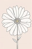 Minimalist Line Drawing of Sunflower with Hinted Central Disk