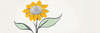 Minimalist Line Drawing of Sunflower with Hinted Central Disk