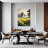 Sunlit Snowy Landscape Dining Room Demo