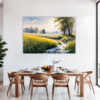 Sunlit Snowy Landscape Dining Room Demo