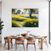Sunlit Snowy Landscape Dining Room Demo