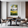Sunlit Snowy Landscape Dining Room Demo