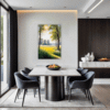 Sunlit Snowy Landscape Dining Room Demo