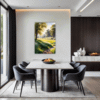Sunlit Snowy Landscape Dining Room Demo
