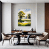 Sunlit Snowy Landscape Dining Room Demo
