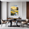 Sunlit Snowy Landscape Dining Room Demo