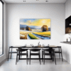 Sunlit Snowy Landscape Dining Room Demo