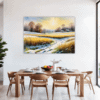 Sunlit Snowy Landscape Dining Room Demo