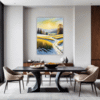 Sunlit Snowy Landscape Dining Room Demo