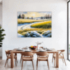 Sunlit Snowy Landscape Dining Room Demo