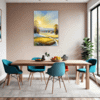 Sunlit Snowy Landscape Dining Room Demo