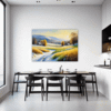 Sunlit Snowy Landscape Dining Room Demo