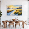 Sunlit Snowy Landscape Dining Room Demo