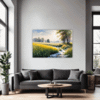 Sunlit Snowy Landscape Living Room Demo