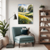 Sunlit Snowy Landscape Living Room Demo