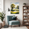Sunlit Snowy Landscape Living Room Demo