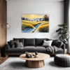 Sunlit Snowy Landscape Living Room Demo