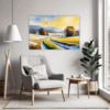 Sunlit Snowy Landscape Living Room Demo