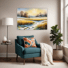 Sunlit Snowy Landscape Living Room Demo