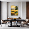 Sunset Golden Wheat Field Dining Room Demo