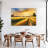 Sunset Golden Wheat Field Dining Room Demo