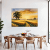 Sunset Golden Wheat Field Dining Room Demo
