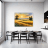 Sunset Golden Wheat Field Dining Room Demo