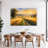 Sunset Golden Wheat Field Dining Room Demo
