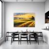 Sunset Golden Wheat Field Dining Room Demo