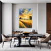 Sunset Golden Wheat Field Dining Room Demo
