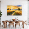 Sunset Golden Wheat Field Dining Room Demo