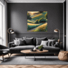 Sunset Golden Wheat Field Living Room Demo