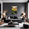 Sunset Golden Wheat Field Living Room Demo