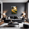 Sunset Golden Wheat Field Living Room Demo