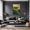 Sunset Golden Wheat Field Living Room Demo